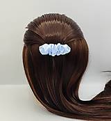 Ozdoby do vlasov - Spona do vlasov scrunchie svetlo modrá 8 cm - 18242557_