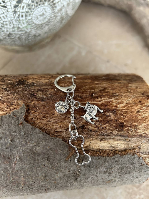 Kľúčenky - kľúčenka pre milovníkov labiek (psík, labka, kosť) - 18242196_