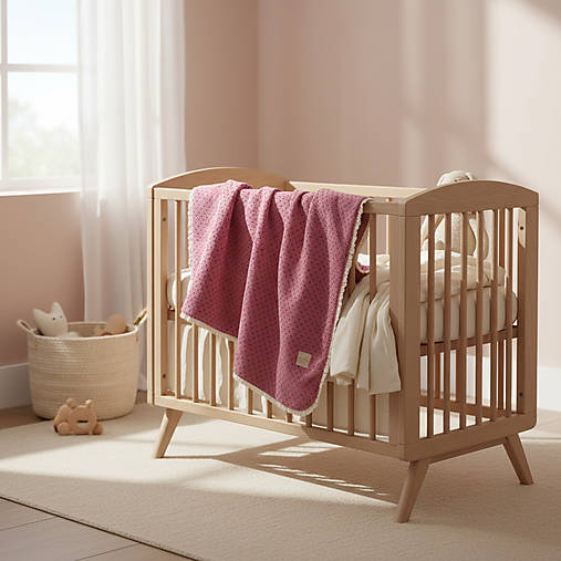 Elegantná detská deka s čipkou – kord & zamat