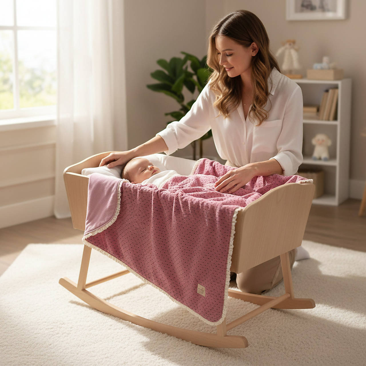 Elegantná detská deka s čipkou – kord & zamat