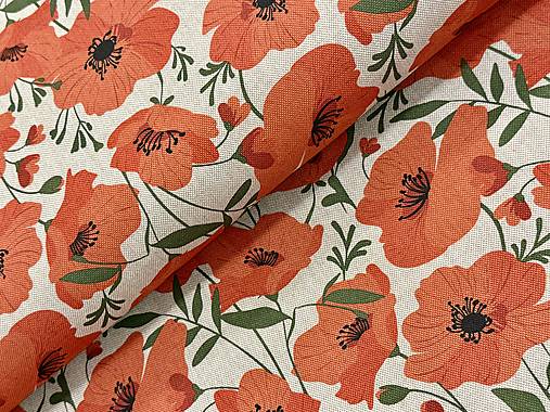 BAVLNA DEKOR / VLČIE MAKY NA PRIRODNEJ