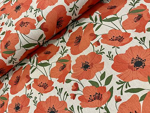 BAVLNA DEKOR / VLČIE MAKY NA PRIRODNEJ