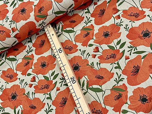 BAVLNA DEKOR / VLČIE MAKY NA PRIRODNEJ