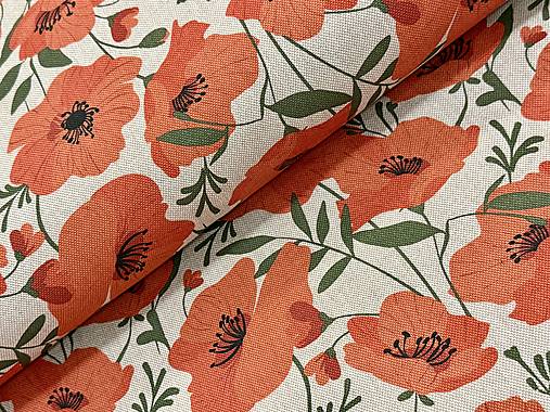 BAVLNA DEKOR / VLČIE MAKY NA PRIRODNEJ