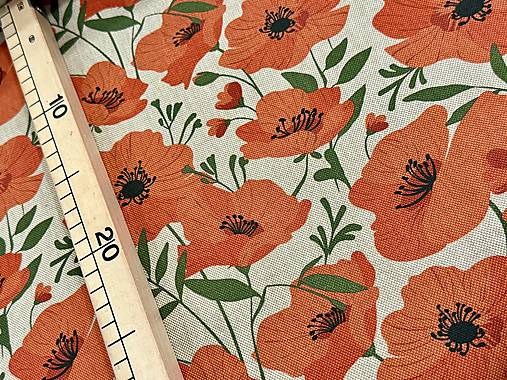 BAVLNA DEKOR / VLČIE MAKY NA PRIRODNEJ