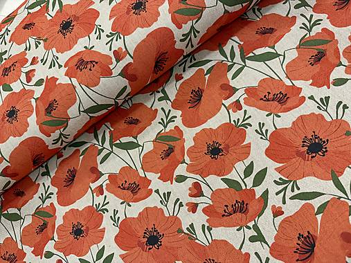 BAVLNA DEKOR / VLČIE MAKY NA PRIRODNEJ