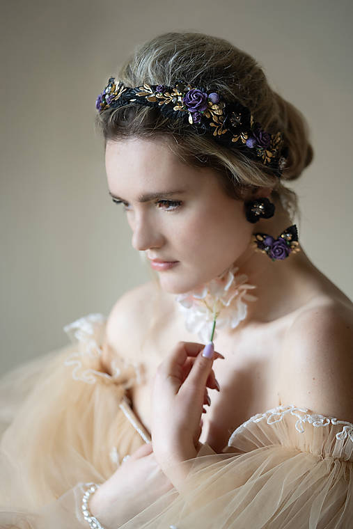 Kvetinová glam korunka "šťavnatá chuť noci”