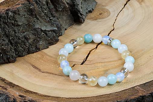 Náramky - Dámsky náramok Yogi "Slnko a mesiac" - 18244236_