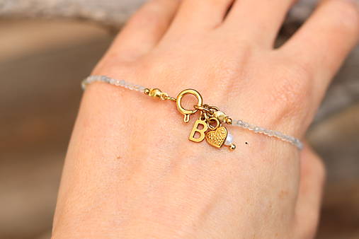 Tenký náramok akvamarín