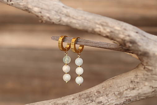 Visiace náušnice akvamarin