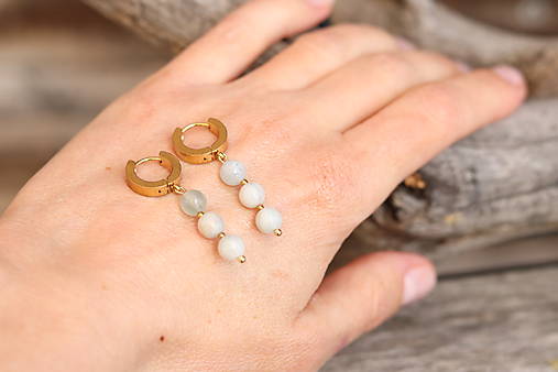 Visiace náušnice akvamarin