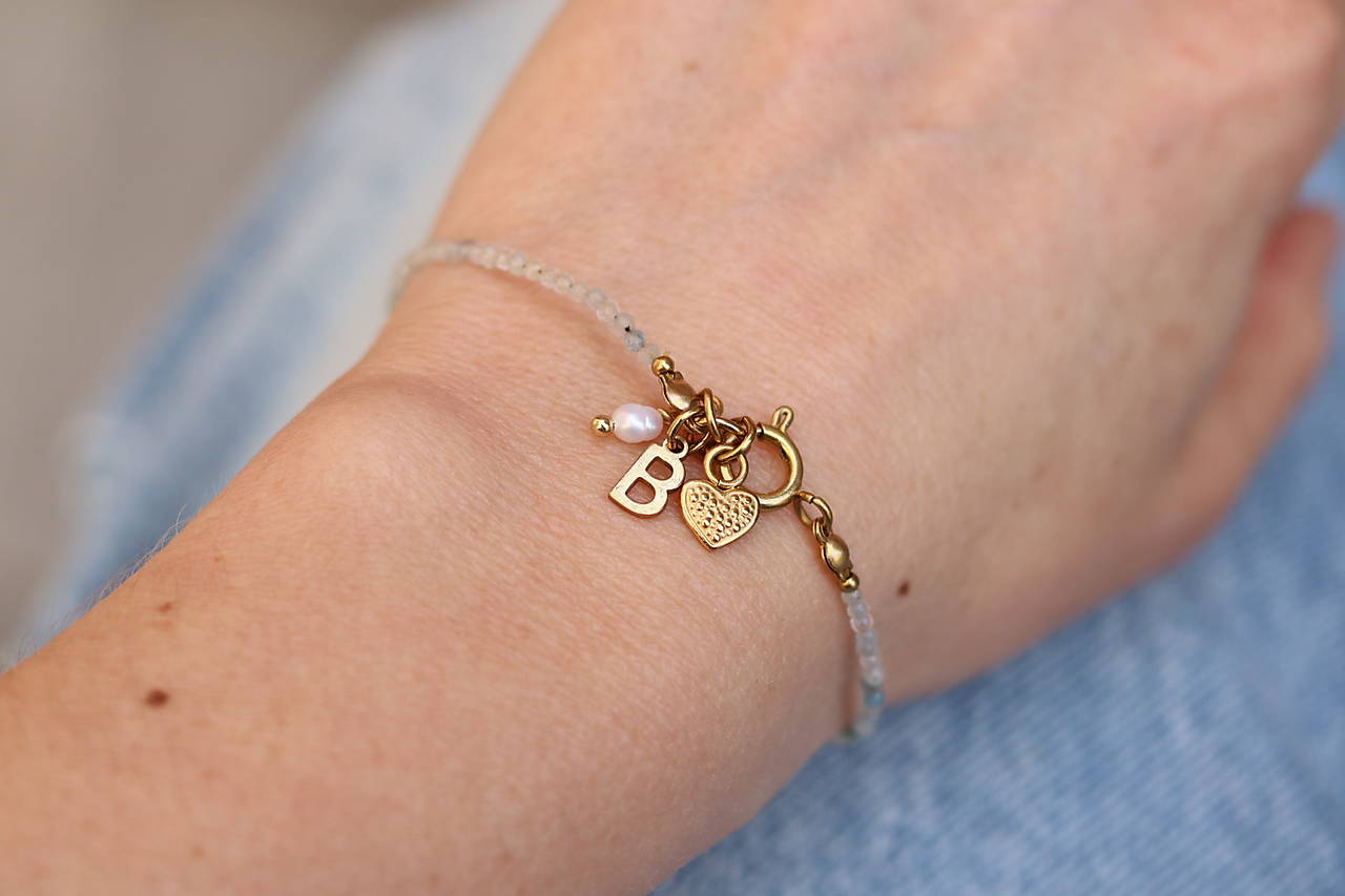 Tenký náramok akvamarín