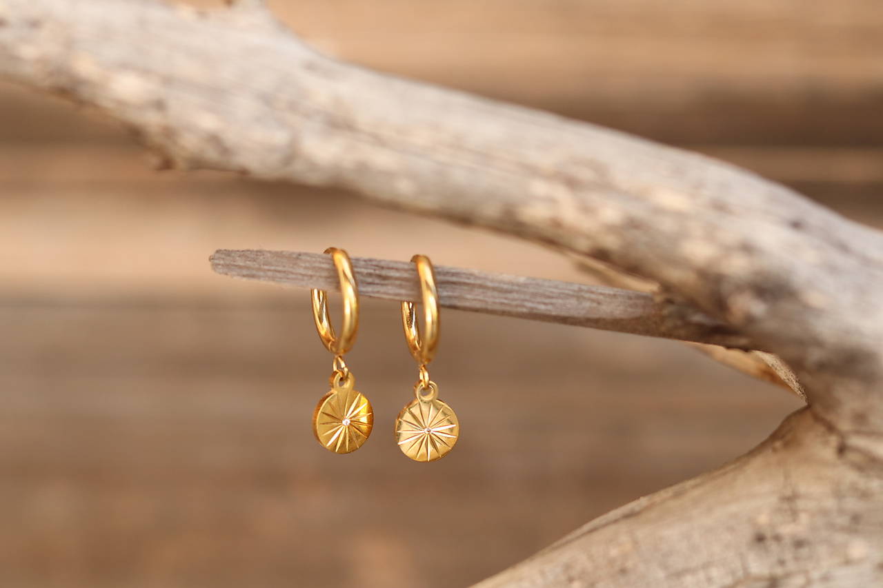 Náušnice kruhy - medailón