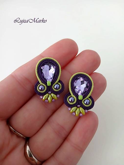 Náušnice - Katalina soutache náušnice - 18244172_