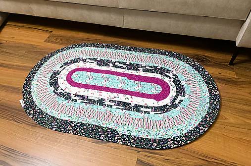 Detský koberec Jednorožec – ručne šitý bavlnený koberec, prateľný Jelly Roll koberec do detskej izby