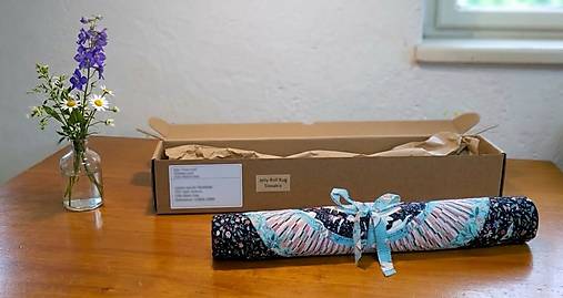 Detský koberec Jednorožec – ručne šitý bavlnený koberec, prateľný Jelly Roll koberec do detskej izby