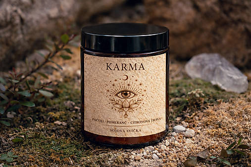 Sviečky - Sójová svíčka - KARMA..180 ml - 18245339_