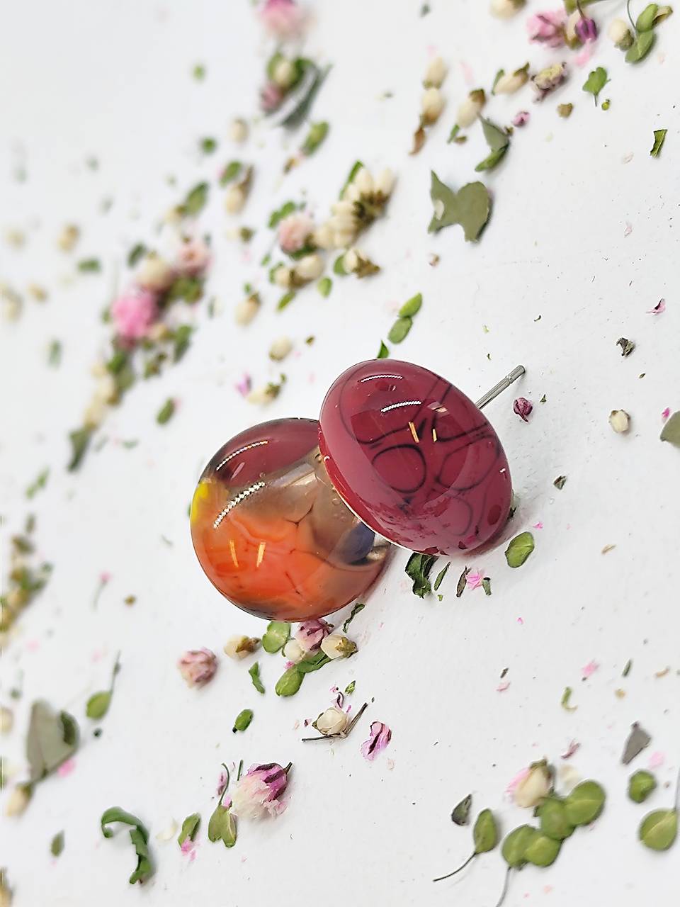 Jedinečné sklenené náušnice "LEA"  – malé umelecké dielo