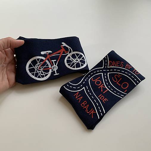 Maľované ponožky s bicyklom a textom na želanie (tmavomodré)
