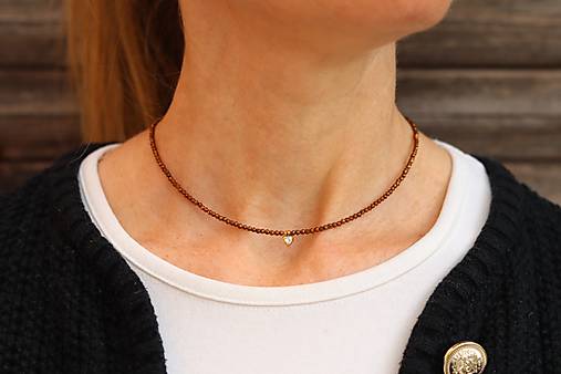 Náhrdelník zirkon brown flash