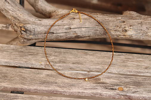 Náhrdelník zirkon brown flash