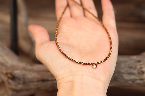 Náhrdelník zirkon brown flash