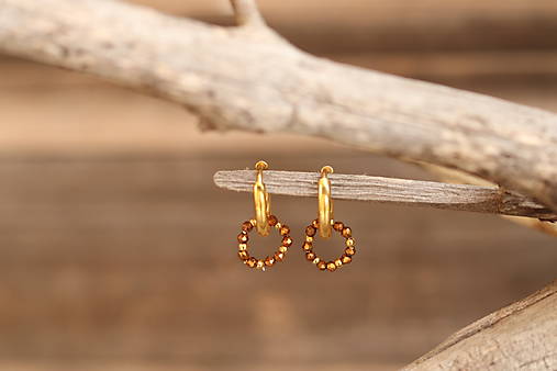 Náušnice kruhy so zirkónom brown