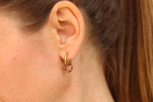 Náušnice kruhy so zirkónom brown