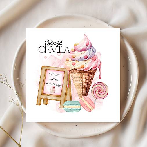Pohľadnica pre cukrárku - Sladká chvíľa