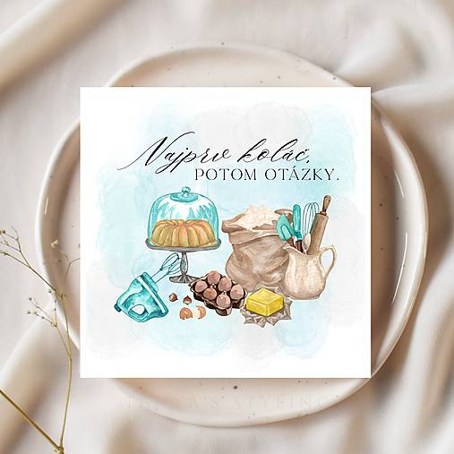 Pohľadnica pre cukrárku - Najprv koláč