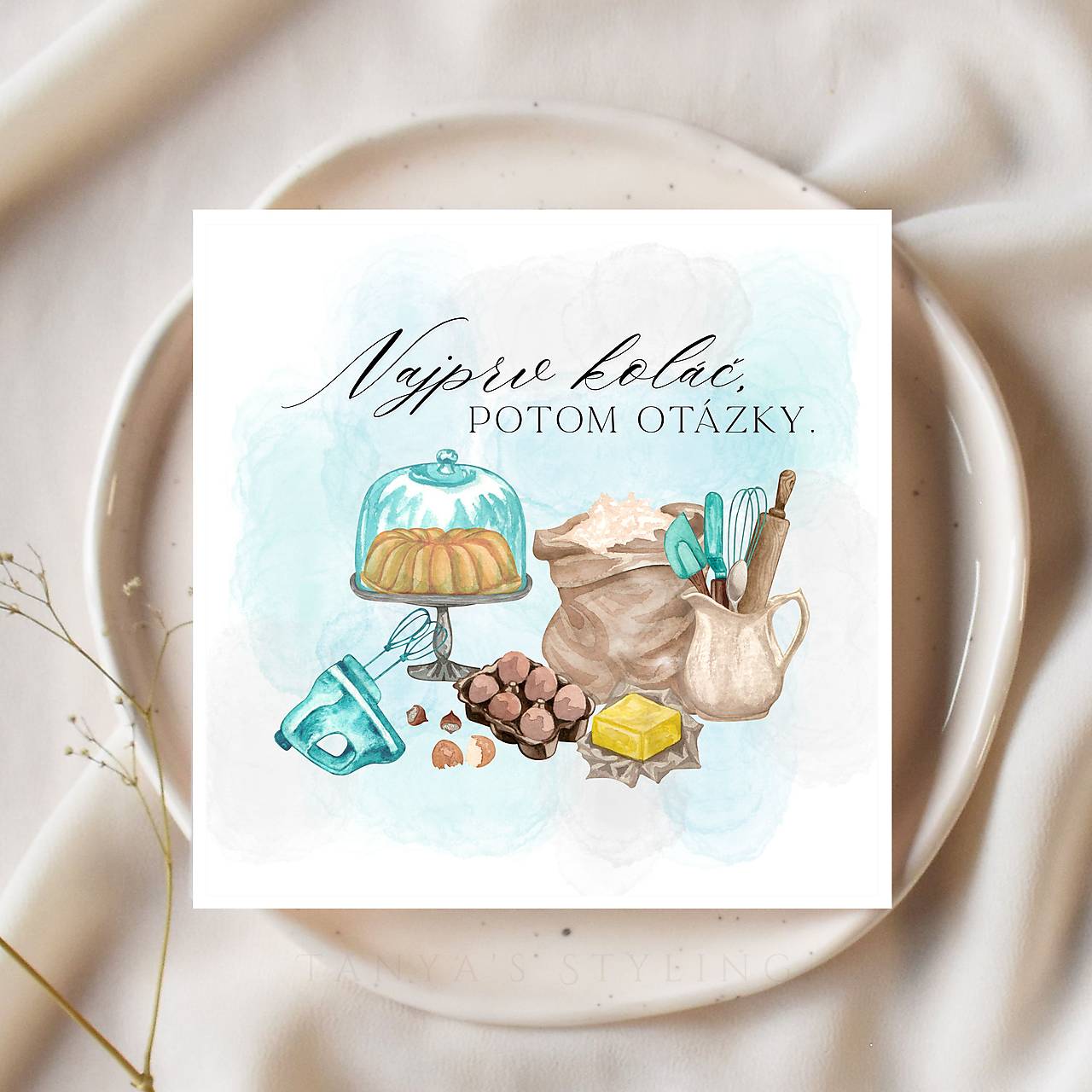 Pohľadnica pre cukrárku - Najprv koláč