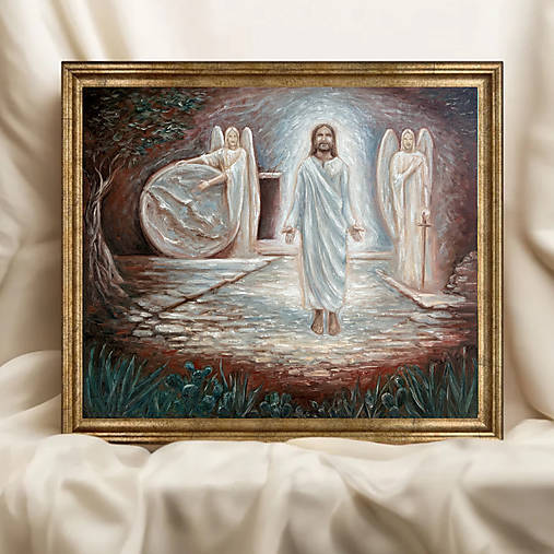Obrazy - Zmŕtvychvstanie Ježiša Krista 60x50 - 18249134_