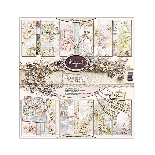 Papier - Margaret Romantic moments scrapbook papier 12x12 - 18249988_