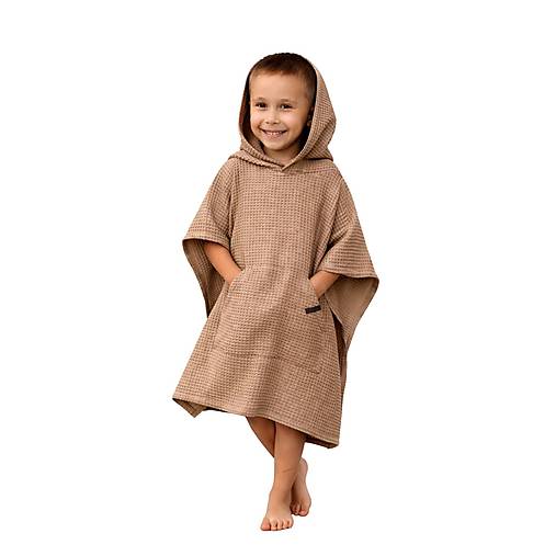 Iné oblečenie - Detské pončo waffle camel - 18250323_