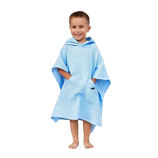 Iné oblečenie - Detské pončo waffle light blue - 18250327_