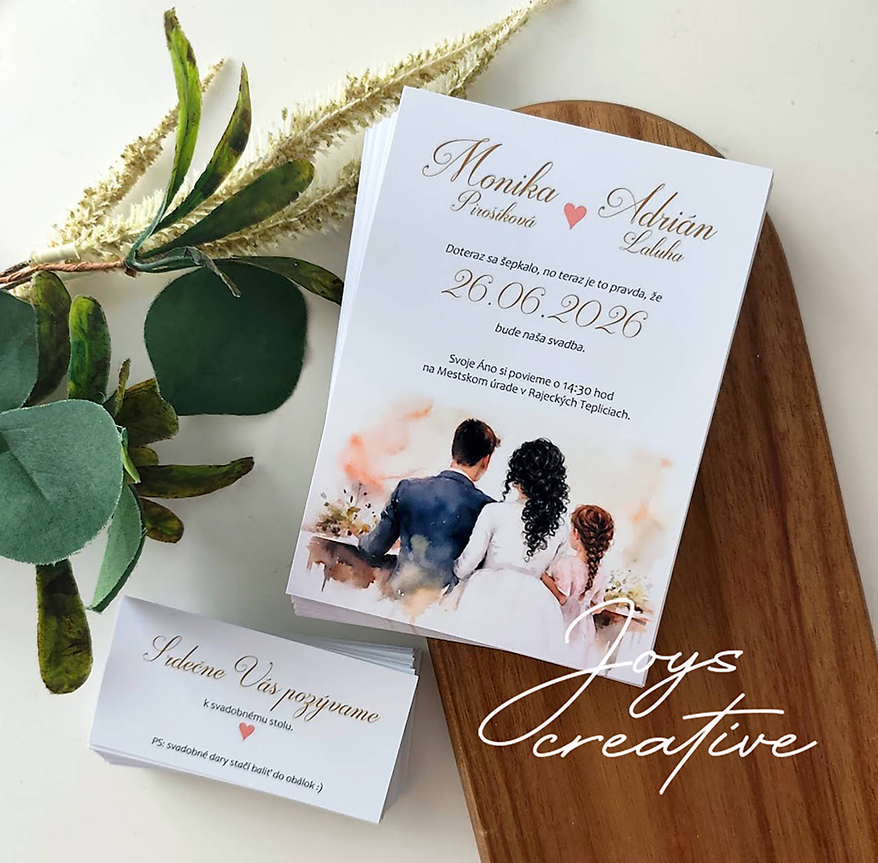 Svadobné oznámenie s dieťaťom