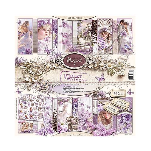 Papier - Margaret Violet whisper scrapbook papier 12x12 - 18251646_