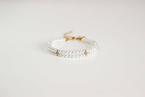 Perlový dvojradový náramok Elena