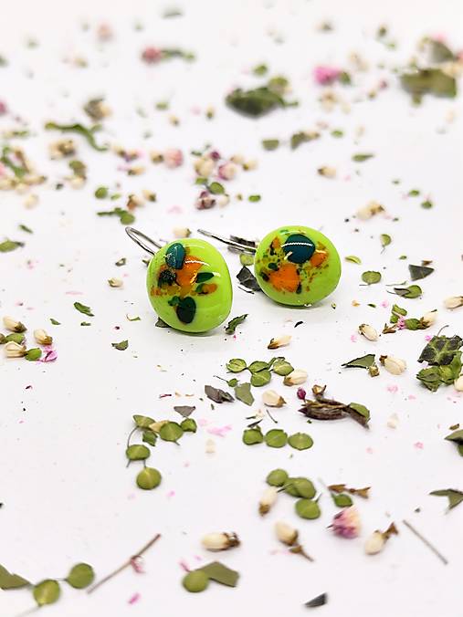 Jedinečné sklenené náušnice "HELGA"  – malé umelecké dielo