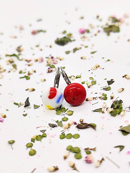 Jedinečné sklenené náušnice "BEA"  – malé umelecké dielo