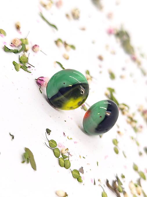 Jedinečné sklenené náušnice "TÍMEA"  – malé umelecké dielo