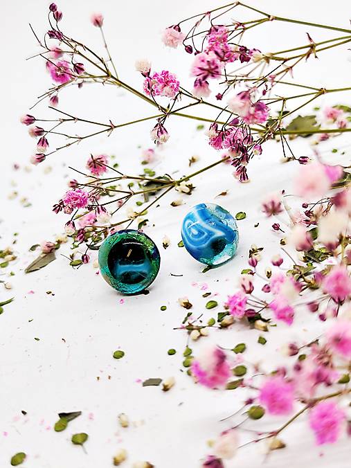 Jedinečné sklenené náušnice "HANNY"  – malé umelecké dielo