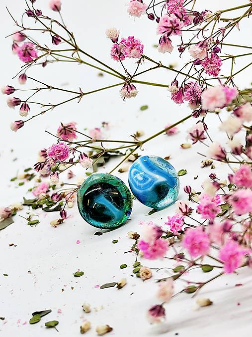 Jedinečné sklenené náušnice "HANNY"  – malé umelecké dielo