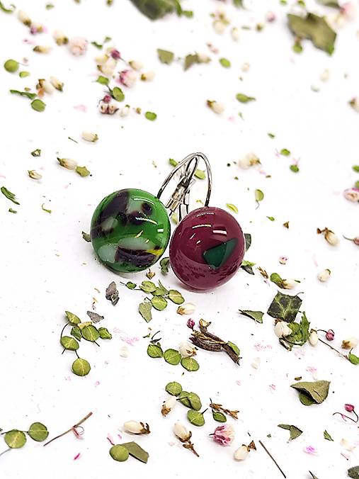 Jedinečné sklenené náušnice "VERA"  – malé umelecké dielo