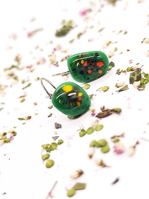 Jedinečné sklenené náušnice "DIA"  – malé umelecké dielo