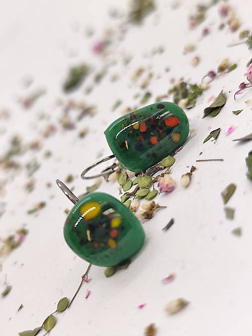 Jedinečné sklenené náušnice "DIA"  – malé umelecké dielo