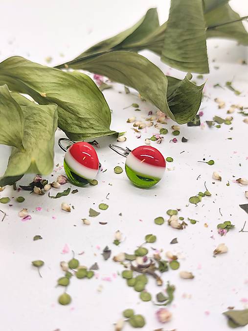 Jedinečné sklenené náušnice "LAURA"  – malé umelecké dielo