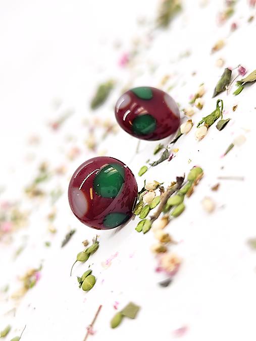 Jedinečné sklenené náušnice "LIANA"  – malé umelecké dielo