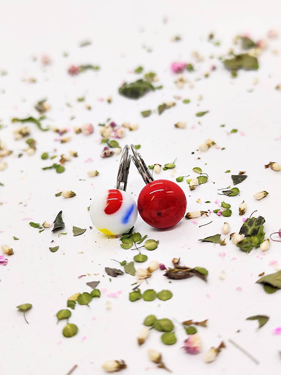 Jedinečné sklenené náušnice "BEA"  – malé umelecké dielo