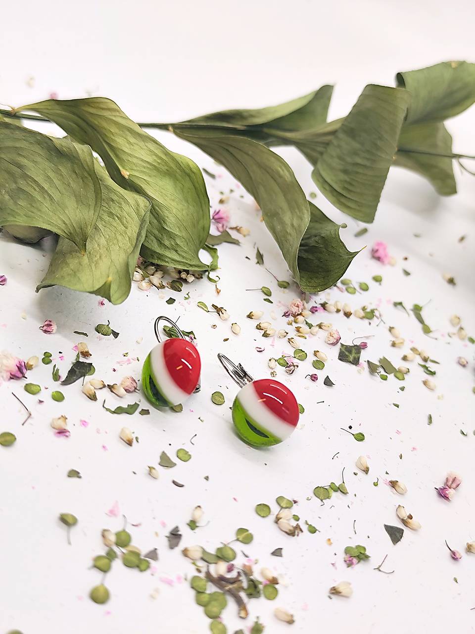 Jedinečné sklenené náušnice "LAURA"  – malé umelecké dielo